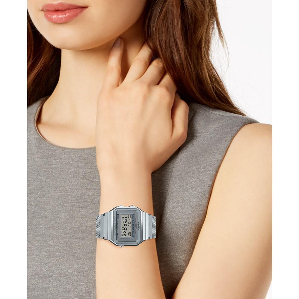 商品Casio|Unisex Digital Stainless Steel Mesh Bracelet Watch 35.5mm,价格¥484,第7张图片详细描述