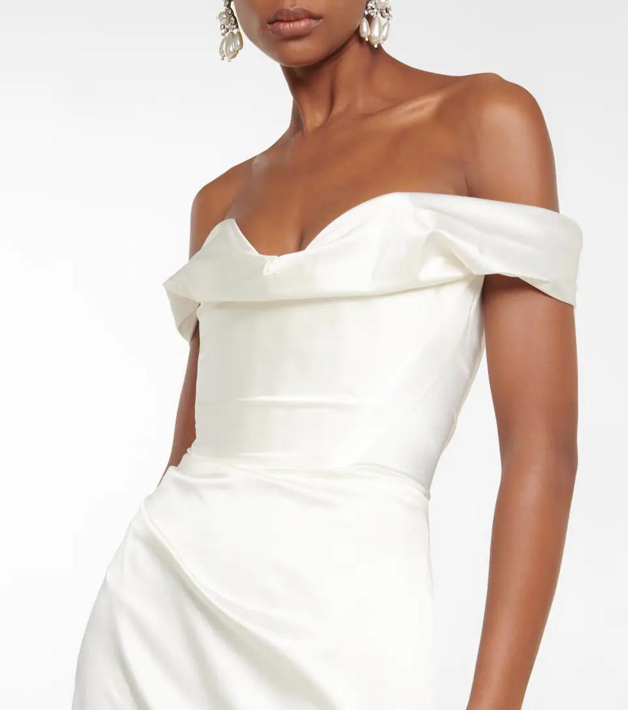 新娘造型 — Cora Cocotte垂褶缎布长礼服商品第4张图片规格展示