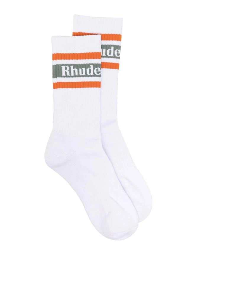 商品Rhude|STRIPED LOGO SOCKS,价格¥496,第1张图片