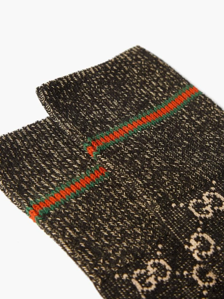 商品Gucci|GG-intarsia Web-striped cotton-blend socks,价格¥1634,第2张图片详细描述
