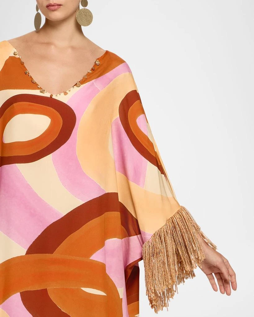 商品THEMIS Z|Terra Geometric-Print Fringe Caftan,价格¥7628,第5张图片详细描述