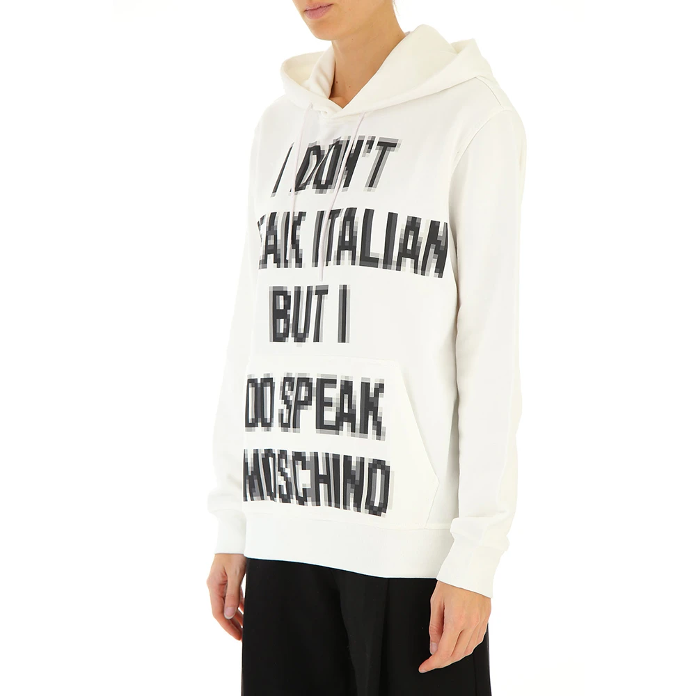 MOSCHINO 女士白色字母印花连帽卫衣 A17799127-1002 商品