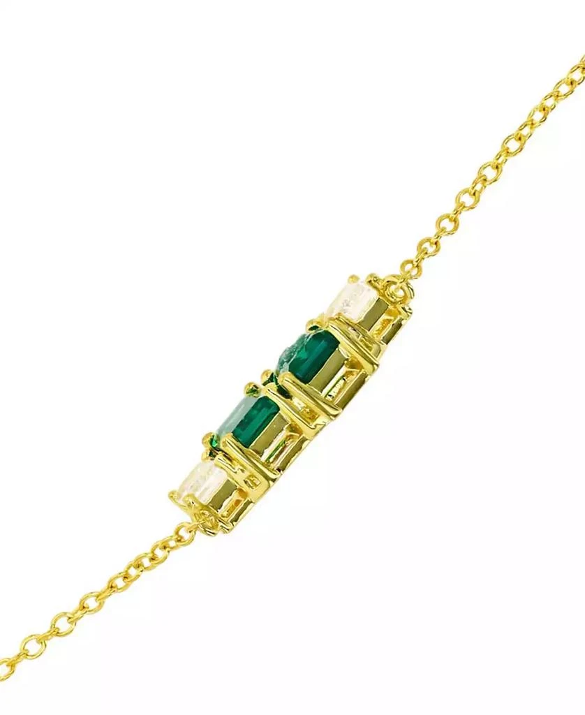 商品Macy's|Lab-Grown Emerald (1-1/5 ct. t.w.) & Lab-Grown White Sapphire (3/4 ct. t.w.) Four Stone 18" Collar Necklace in 14k Gold-Plated Sterling Silver,价格¥617,第3张图片详细描述