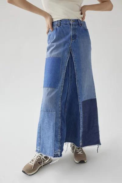 Urban Renewal Remade Pieced Denim Maxi Skirt商品第3张图片规格展示