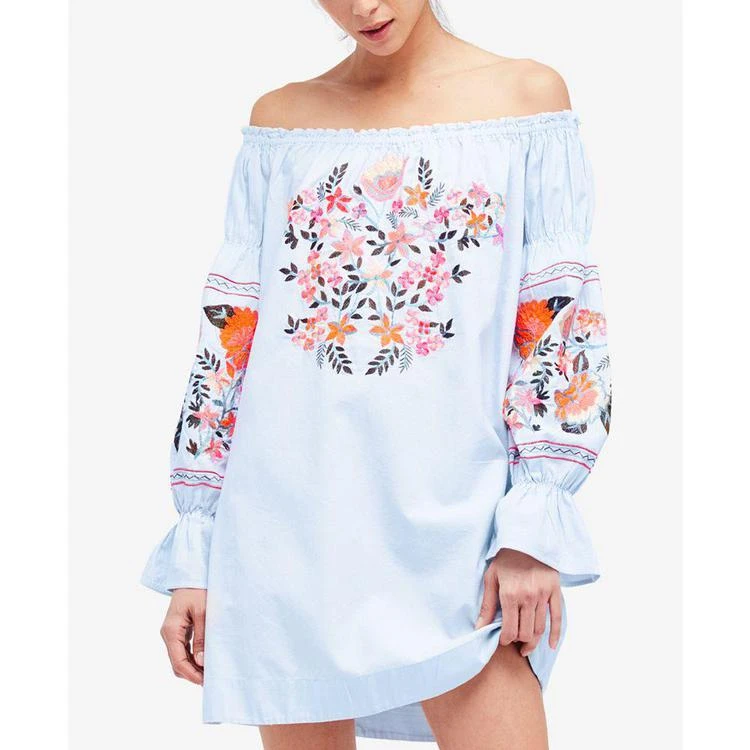 商品Free People|Fleur De Jour Cotton Embroidered Off-The-Shoulder Mini Dress,价格¥439,第2张图片详细描述