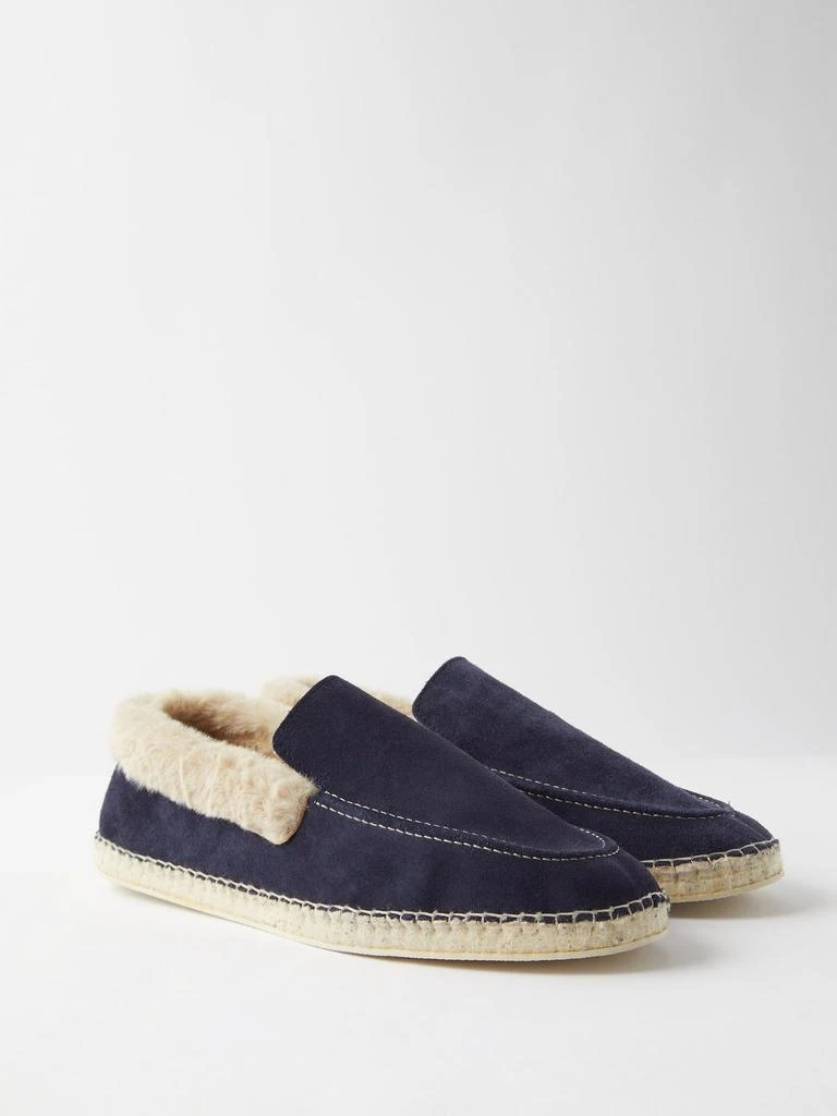 Faux fur-lined suede espadrille loafers 商品