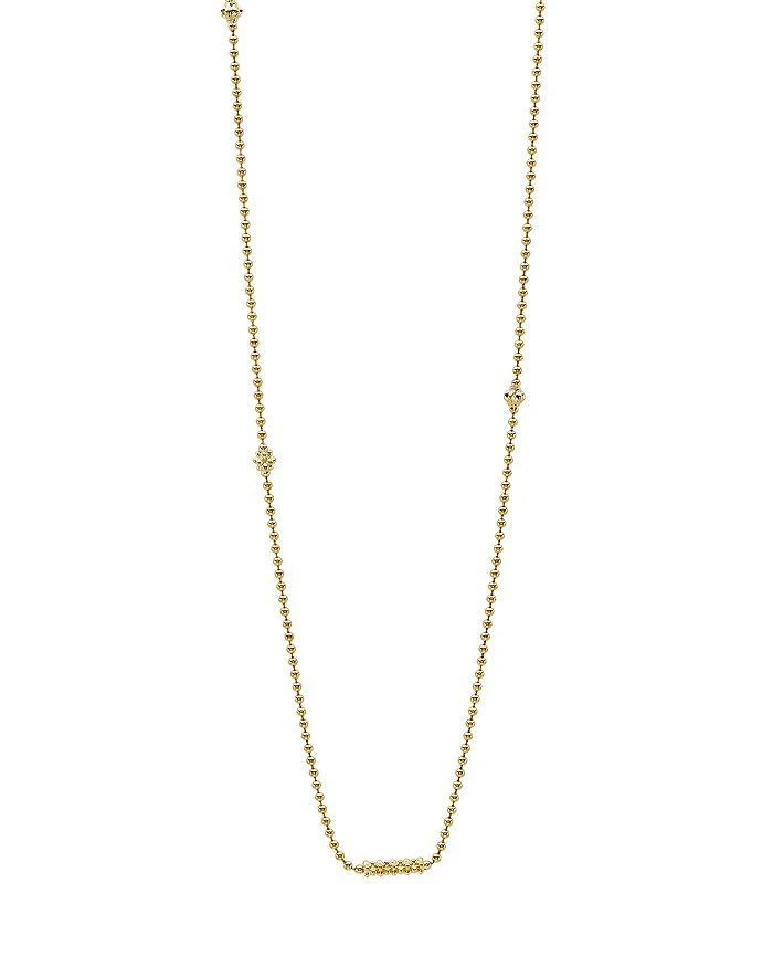 商品LAGOS|Caviar Gold Collection 18K Gold Beaded Station Necklace, 16",价格¥7442,第1张图片详细描述