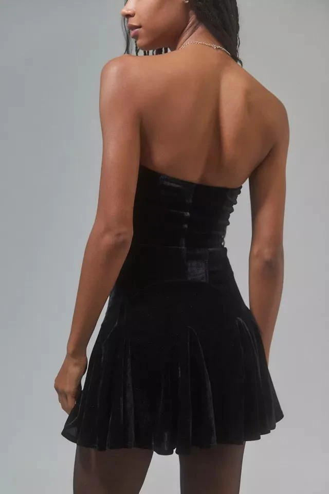 商品Urban Outfitters|UO Antoinette Velvet Bustier Mini Dress,价格¥75,第5张图片详细描述