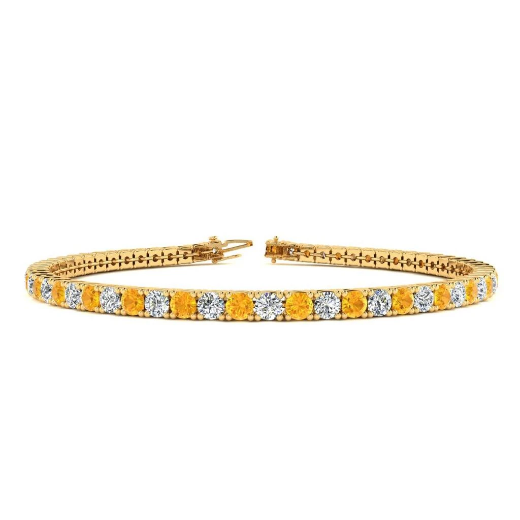 商品SSELECTS|3 3/4 Carat Citrine And Diamond Tennis Bracelet In 14 Karat Yellow Gold, 9 Inches,价格¥15973,第1张图片