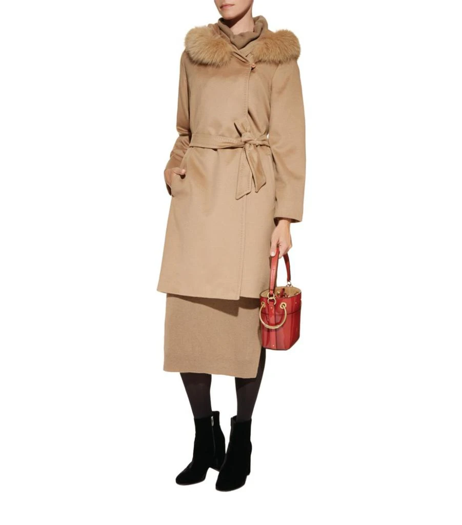 商品Max Mara|狐狸毛领浴袍式大衣,价格¥10236,第5张图片详细描述