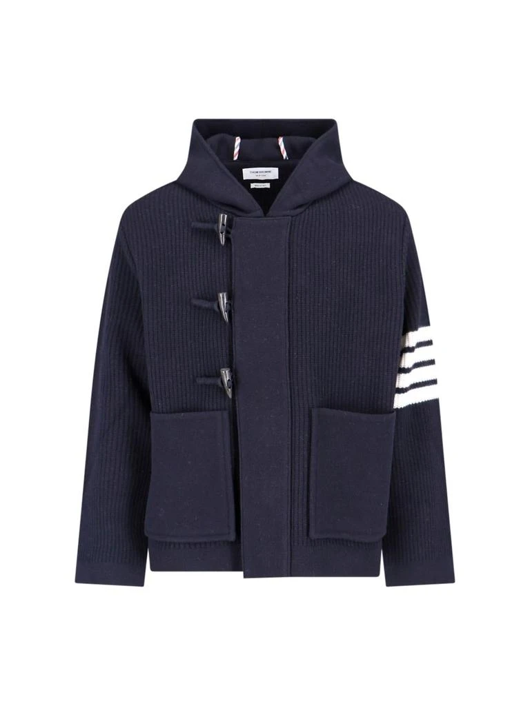 商品Thom Browne|half Cardigan Stitch Hooded Duffle Sweatshirt,价格¥24236,第4张图片详细描述