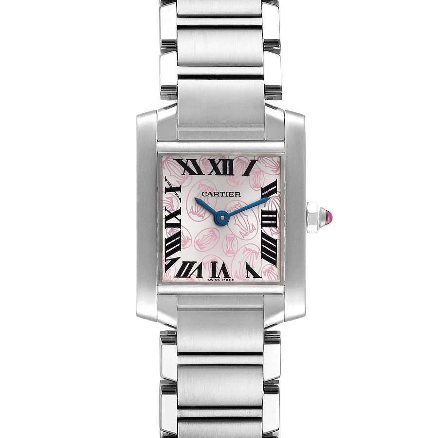 Cartier Pink Stainless Steel Tank Francaise W51031Q3 Women's Wristwatch 25 mm 商品