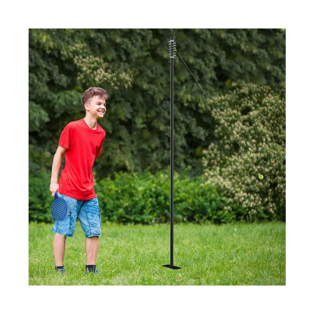 Hey Play Rope Ball Tether Swing Game - Complete Set With Pole, 2 Racquets And Ball With String-Fun Classic Outdoor Activity For Kids And Adults 商品