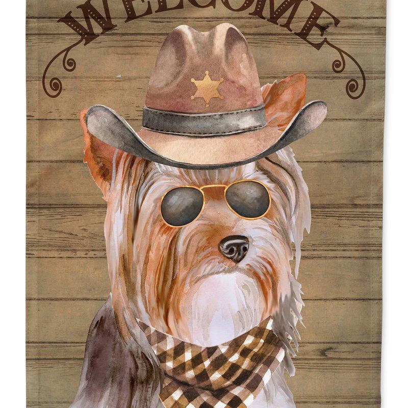 商品Caroline's Treasures|11 x 15 1/2 in. Polyester Yorkshire Terrier #3 Country Dog Garden Flag 2-Sided 2-Ply,价格¥135,第1张图片