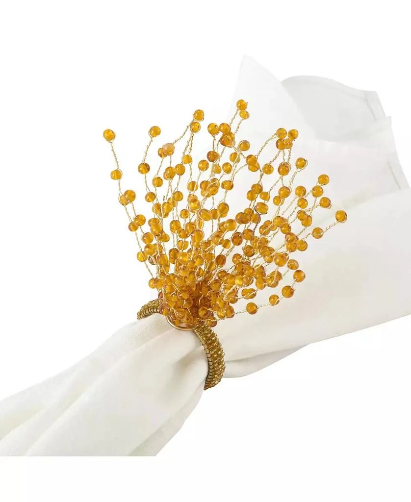 Beaded Spray Design Napkin Ring, Set of 4 商品