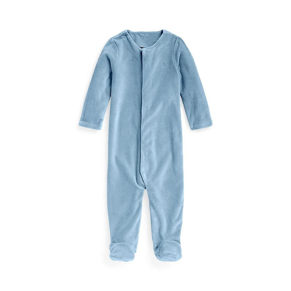 商品Ralph Lauren|Baby Boys Velour Footed Coverall One Piece,价格¥150,第1张图片