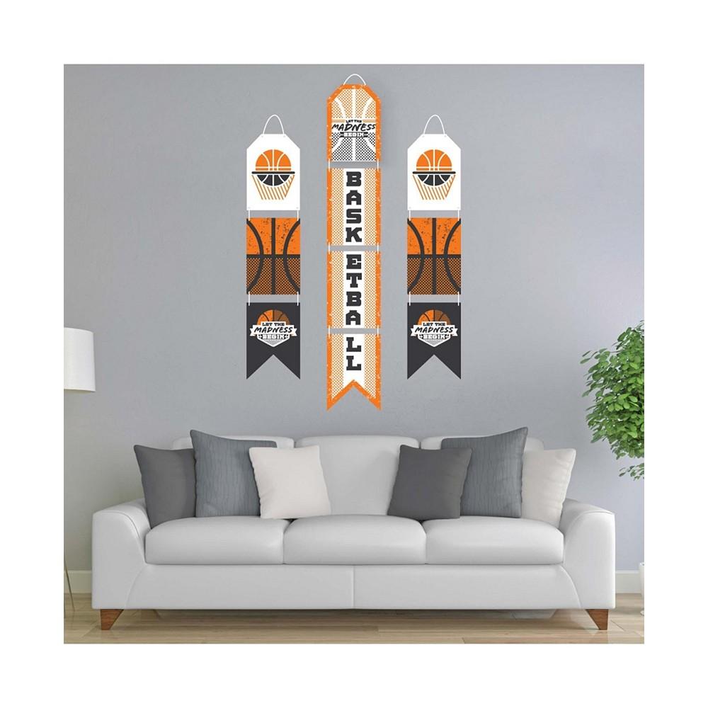 Basketball - Let The Madness Begin - Hanging Vertical Paper Door Banners - College Basketball Wall Decor Kit - Indoor Door Decor商品第3张图片规格展示