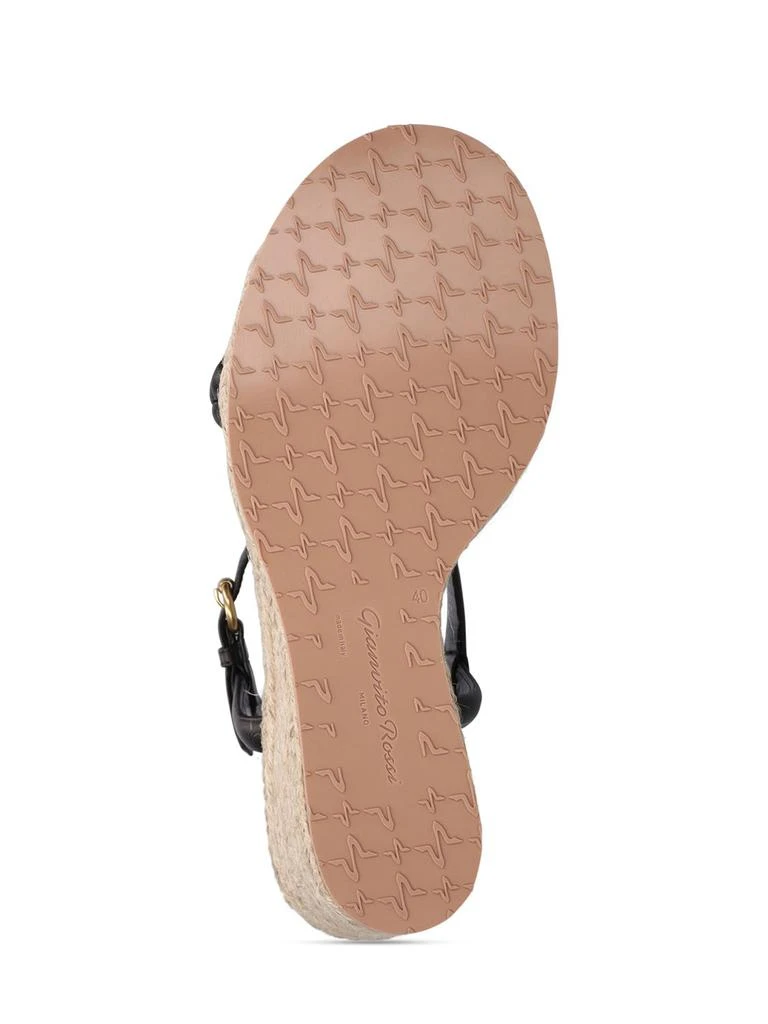 商品Gianvito Rossi|90mm Cruz Leather Espadrille Wedges,价格¥1907,第5张图片详细描述