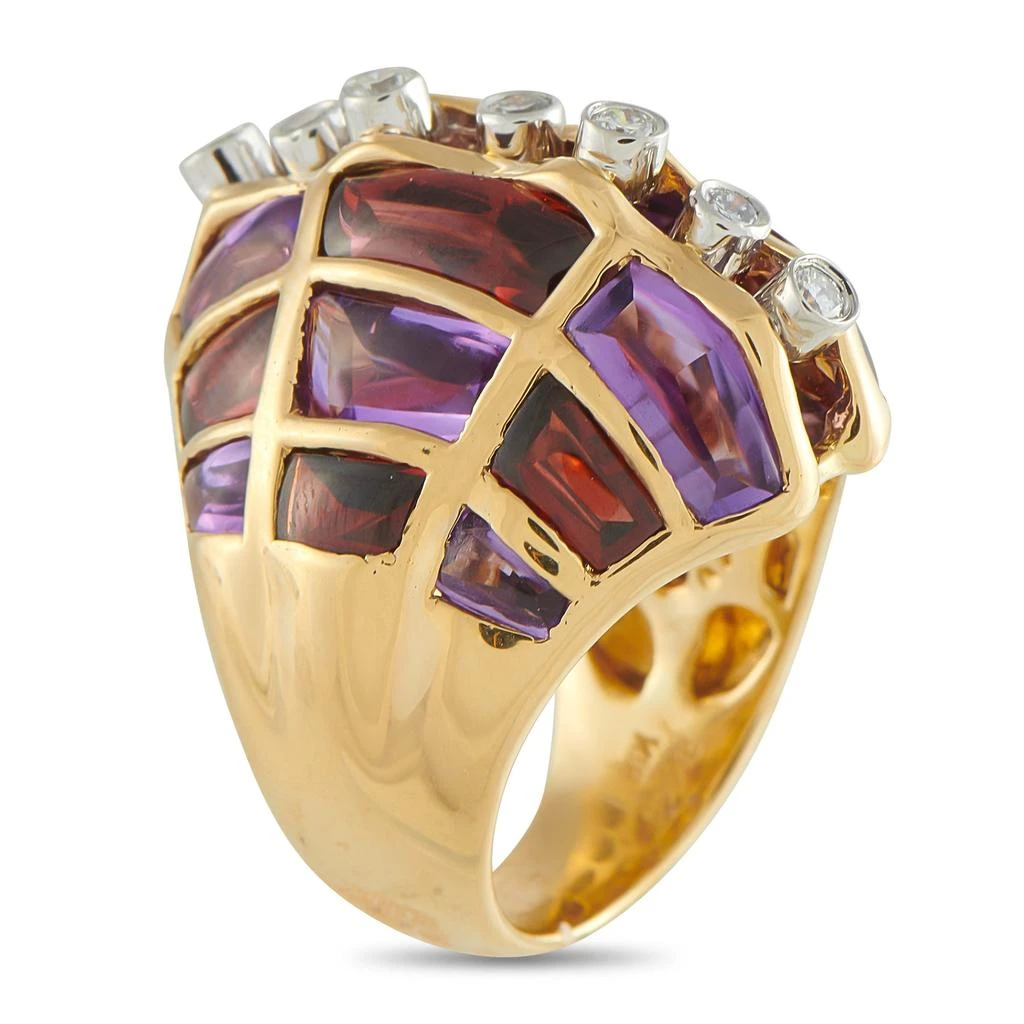 商品[二手商品] Luca Carati|18K Yellow Gold 0.25 ct Diamond Multi Gem Statement Ring LC04-100925,价格¥31216,第2张图片详细描述