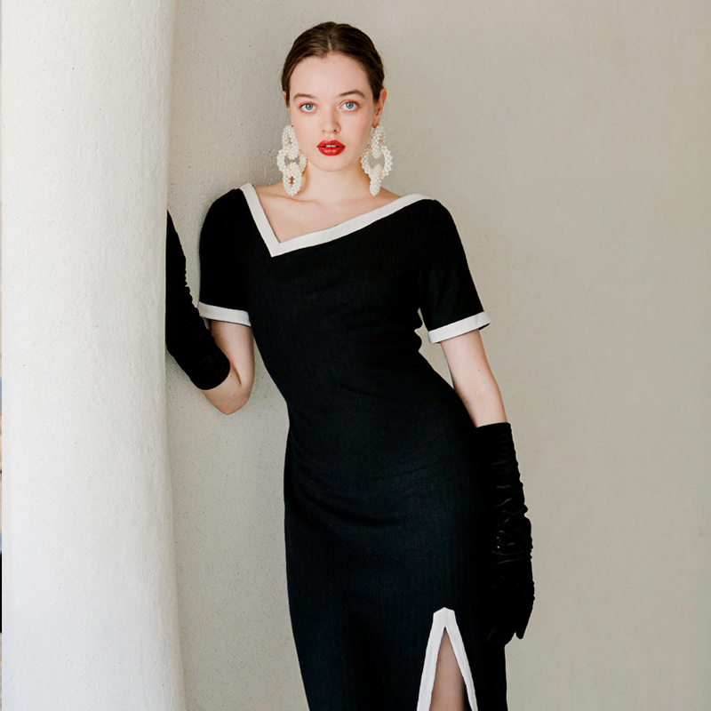 商品[国内直发] Petite Studio NYC|Hepburn连衣裙 - 黑色 | Hepburn Dress - Black ,价格¥1258,第1张图片