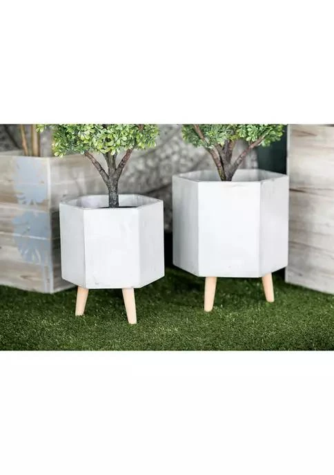 商品Monroe Lane|Lane Contemporary Magnesium Oxide Planter   Set Of 2,价格¥1452,第3张图片详细描述