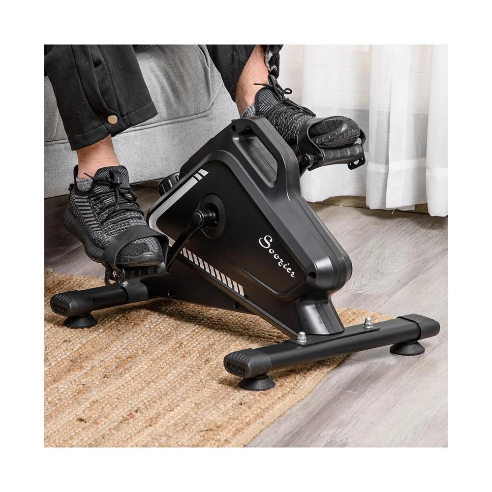 商品Soozier|Under Desk Bike Pedal Exerciser Magnetic Mini Exercise Bike 5 Levels Adjustable Resistance Rehabilitation with LCD Display for Home/Office, Black/White,价格¥756,第3张图片详细描述