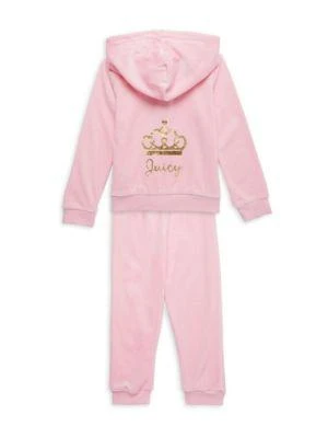 商品Juicy Couture|Little Girl's Velvet 2-Piece Hoodie & Joggers Set,价格¥226,第2张图片详细描述