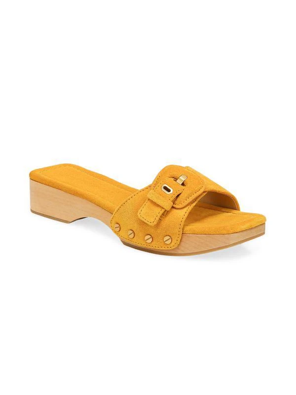 商品VERONICA BEARD|Davina Leather Clog Slides,价格¥595,第2张图片详细描述