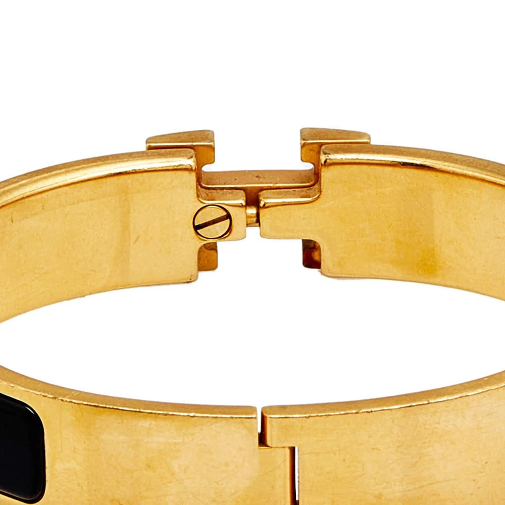 Hermès Clic H Black Enamel Gold Tone Narrow Bracelet 商品