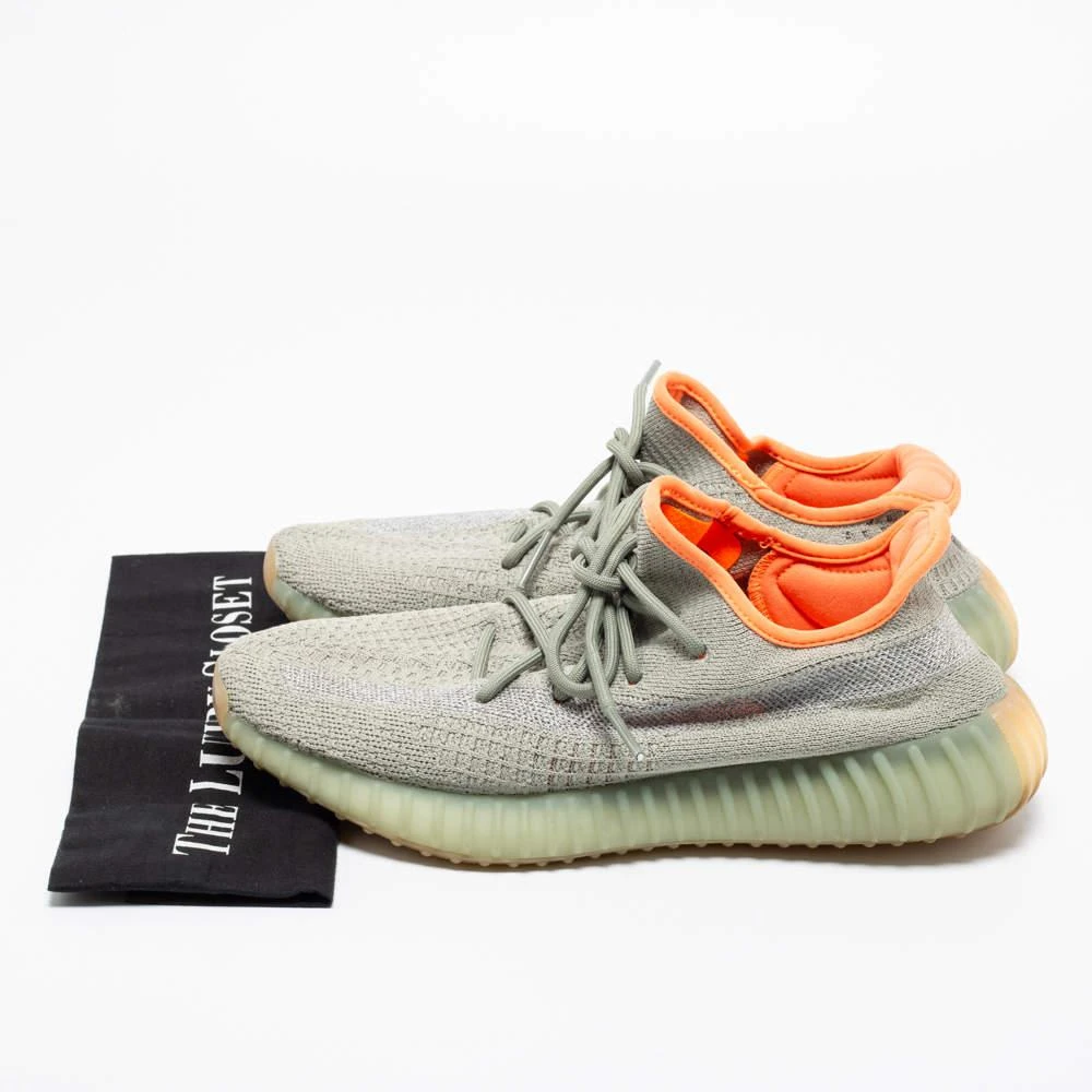 Yeezy x adidas Grey Knit Fabric Boost 350 V2 Desert Sage Reflective Sneakers Size 43 2/3 商品