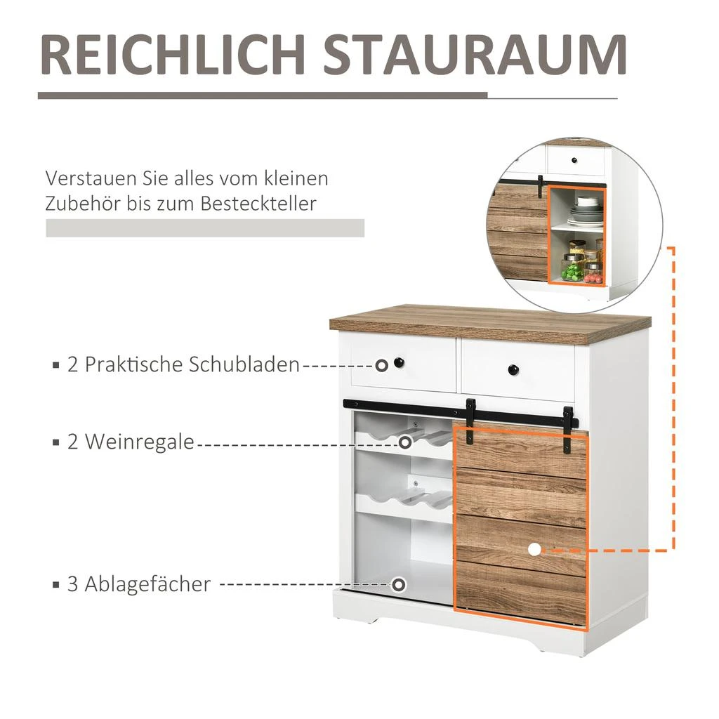 商品Streamdale Furniture|Streamdale Farmhouse Coffee Bar Cabinet,价格¥1784,第4张图片详细描述