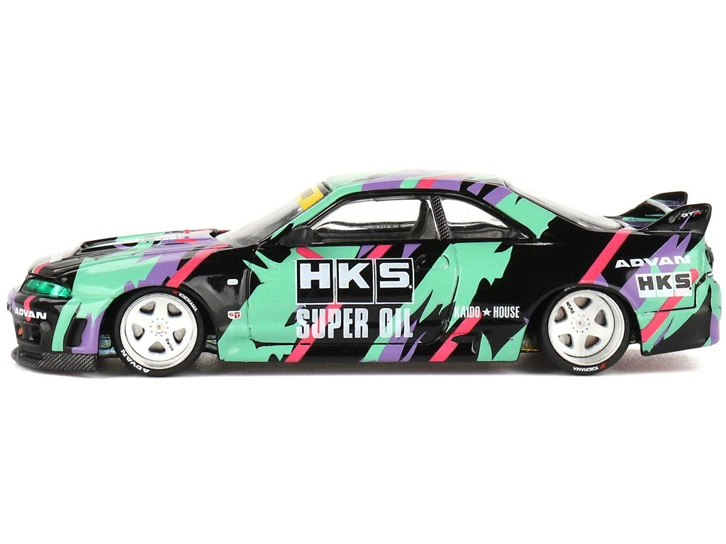 商品Mini GT|Nissan Skyline GT-R (R33) "HKS V1" RHD (Right Hand Drive) Black with Graphics (Designed by Jun Imai) "Kaido House" Special 1/64 Diecast Model Car by,价格¥284,第1张图片