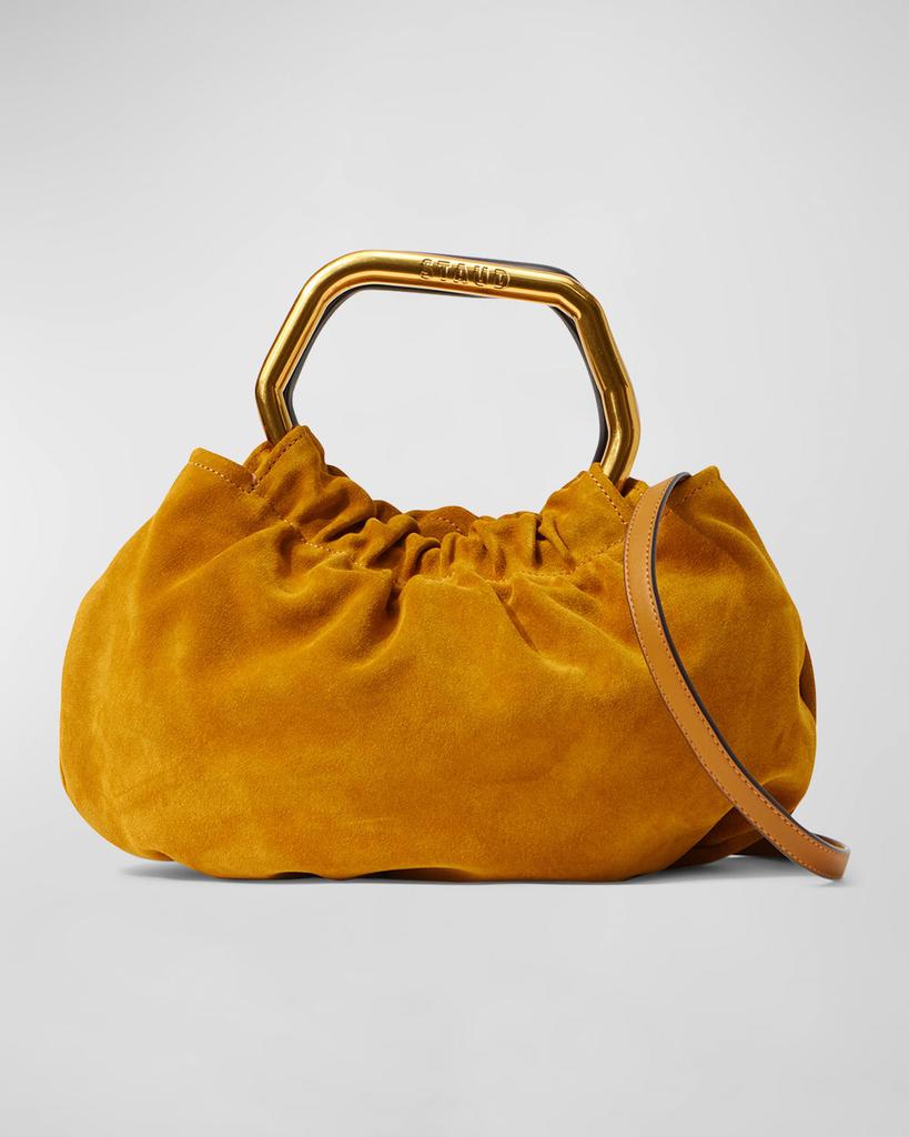 Camille Ruched Suede Top-Handle Bag商品第2张图片规格展示