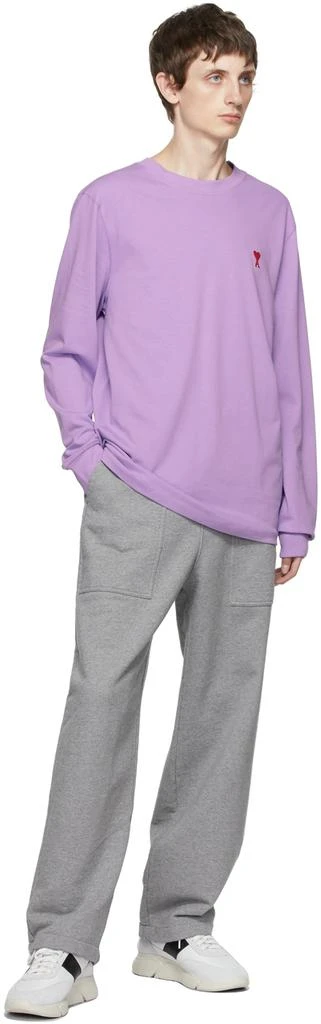商品AMI|SSENSE Exclusive Purple Ami de Cœur Long Sleeve T-Shirt,价格¥452,第4张图片详细描述