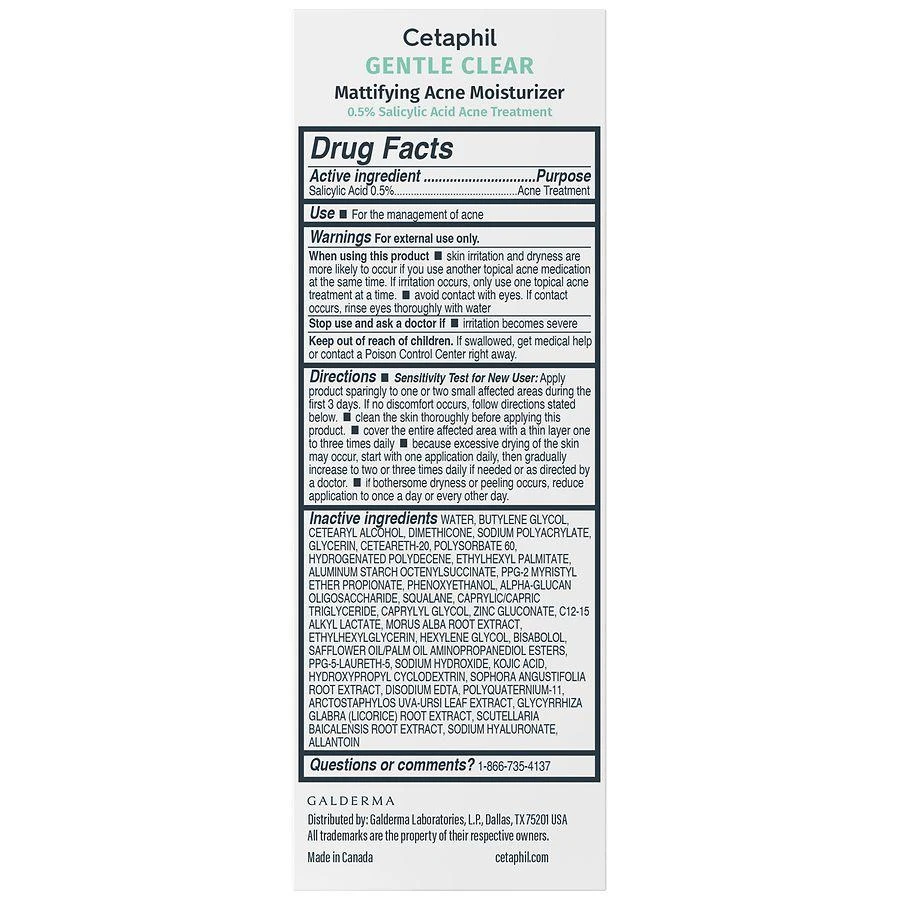 商品Cetaphil|Gentle Clear Mattifying Acne Moisturizer,价格¥104,第2张图片详细描述