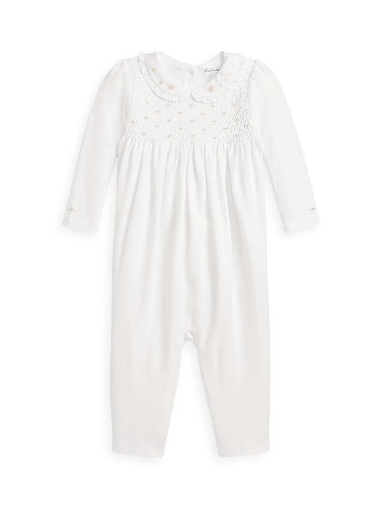 商品Ralph Lauren|Baby Girl's Smocked Organic Cotton Onesie,价格¥936,第1张图片