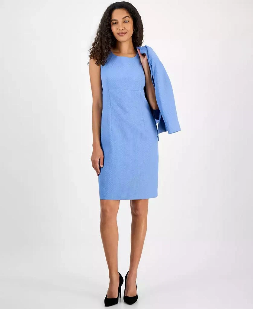 商品Le Suit|Women's Cropped Open-Front Jacket & Empire-Seamed Sheath Dress Set, Regular & Petite,价格¥517,第3张图片详细描述