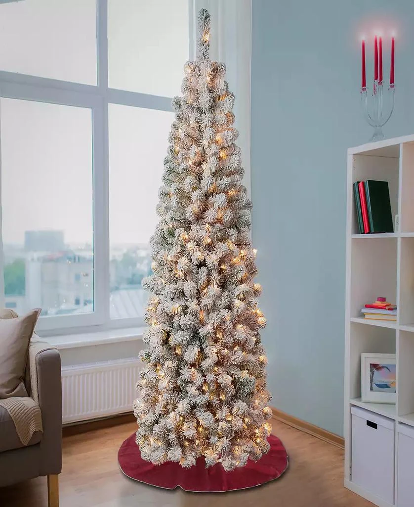 商品National Tree Company|First Traditions 6' Acacia Pencil Slim Flocked Tree with Clear Lights,价格¥4605,第2张图片详细描述