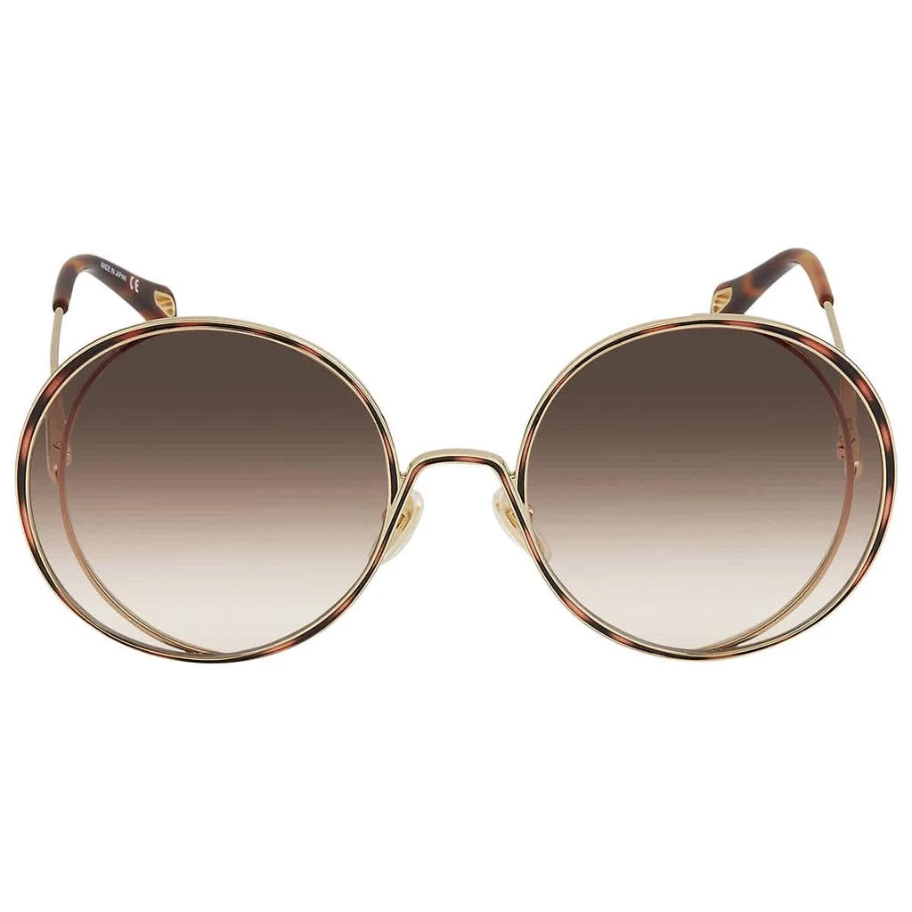 商品Chloé|Chloe Brown Gradient Round Ladies Sunglasses CH0037S 001 61,价格¥1390,第2张图片详细描述