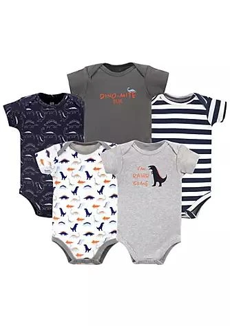 商品Hudson|Baby Hudson Baby Infant Boy Cotton Bodysuits 5Pk Dinosaur,价格¥149,第1张图片