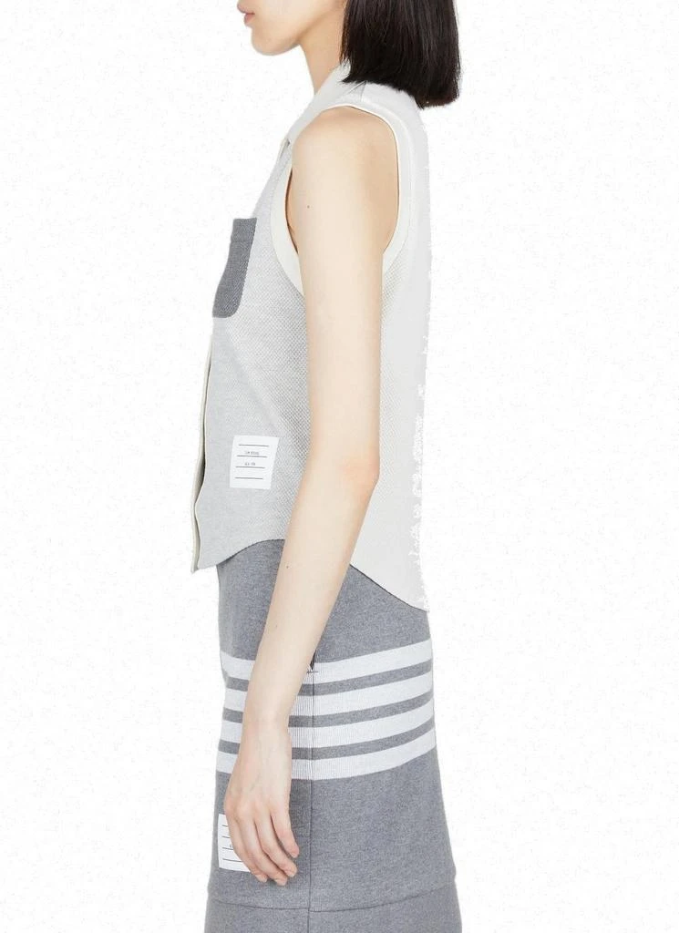 商品Thom Browne|Thom Browne Funmix Patchwork Buttoned Sleeveless Polo,价格¥2885,第3张图片详细描述