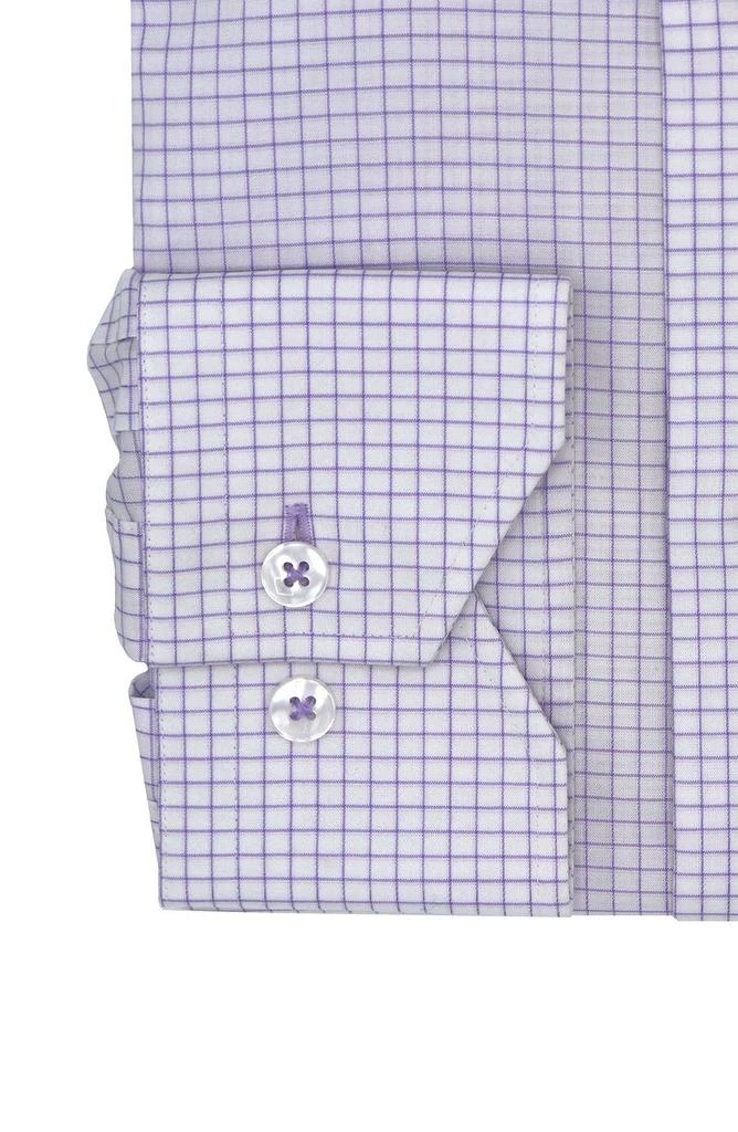 商品Lorenzo Uomo|Windowpane Print Trim Fit Dress Shirt,价格¥415,第2张图片详细描述