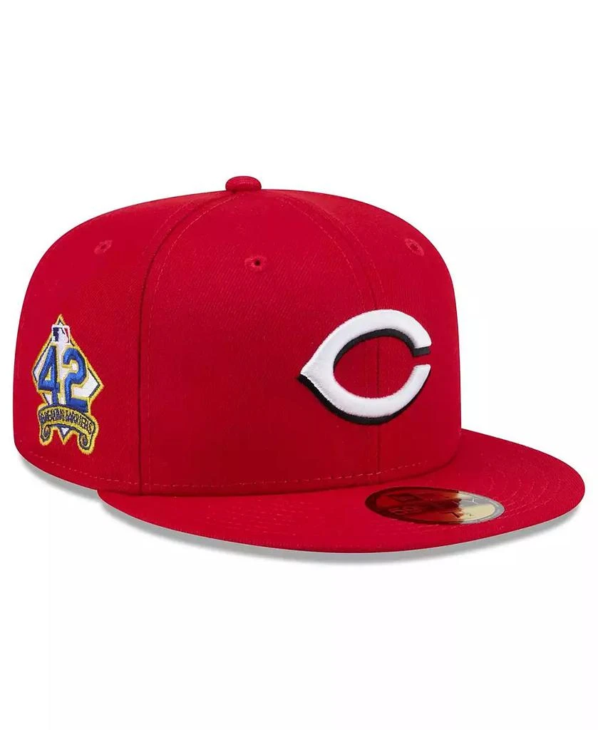 商品New Era|Men's Red Cincinnati Reds 2025 Jackie Robinson Day 59FIFTY Fitted Hat,价格¥361,第1张图片