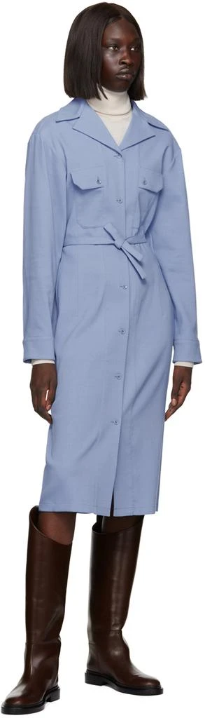 商品Lemaire|Blue Convertible Collar Fitted Midi Dress,价格¥2394,第4张图片详细描述