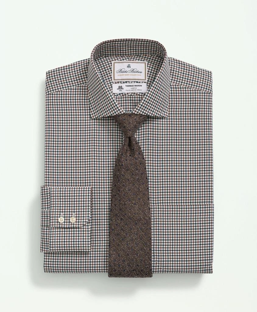 商品Brooks Brothers|Brooks Brothers X Thomas Mason® Cotton Twill Londoner Collar, Checked Dress Shirt,价格¥828,第1张图片