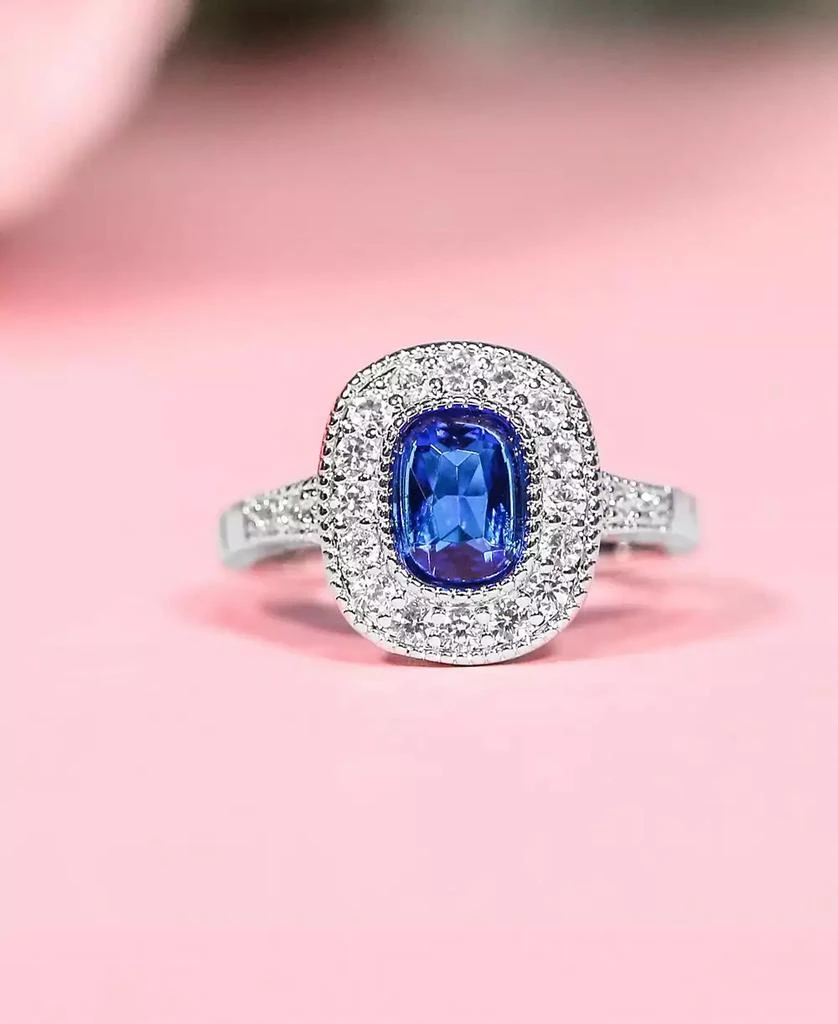 商品A&M|Silver-Tone Sapphire Accent Ring,价格¥129,第2张图片详细描述