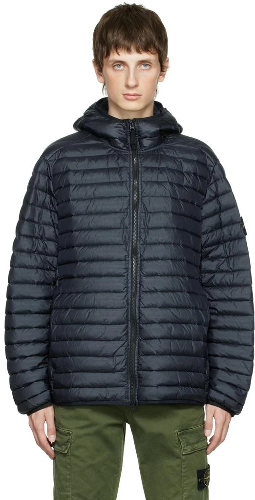 商品Stone Island|Navy Nylon Down Jacket,价格¥2371,第1张图片