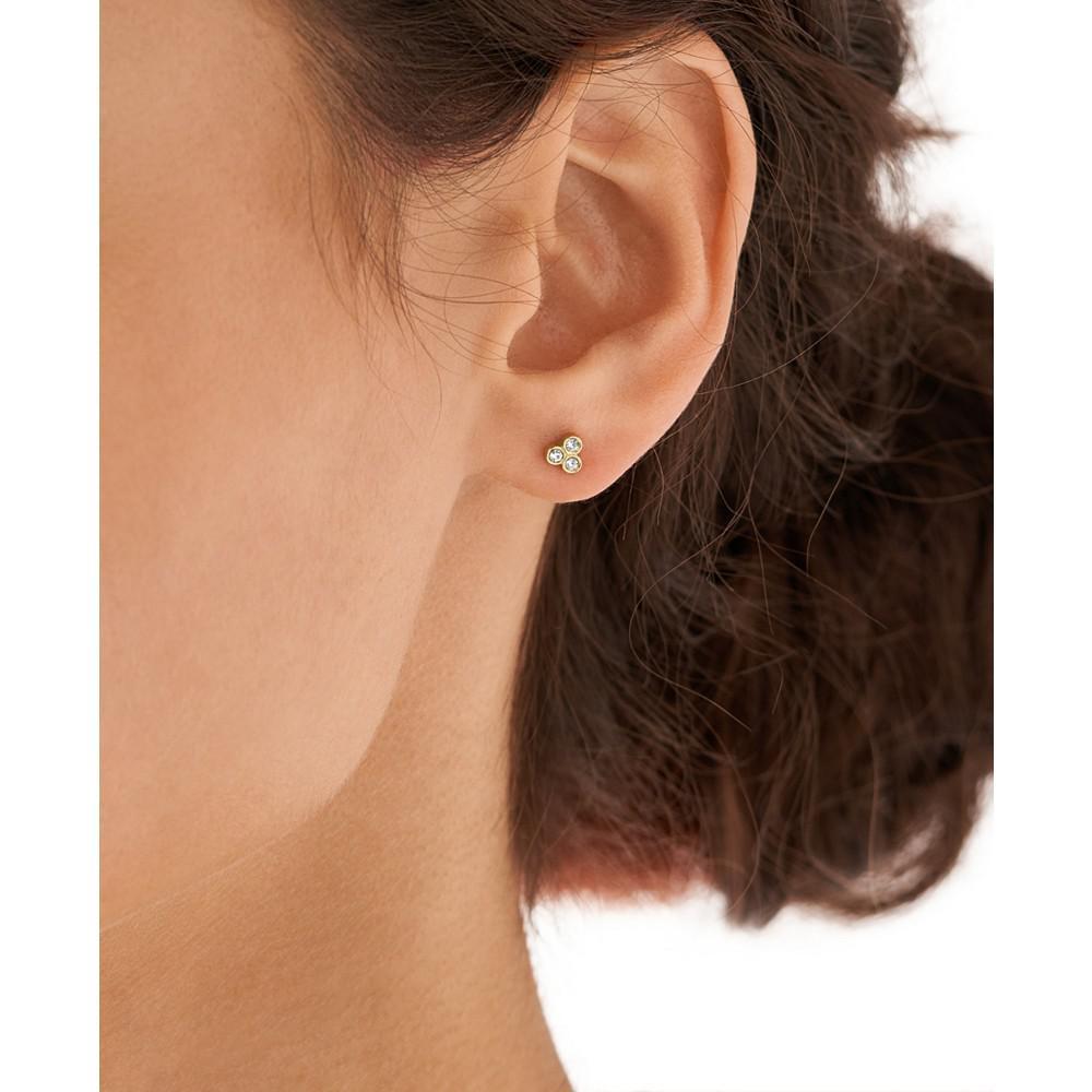 商品Fossil|Sutton Trio Glitz Gold-tone Stainless Steel Stud Earrings,价格¥259,第5张图片详细描述