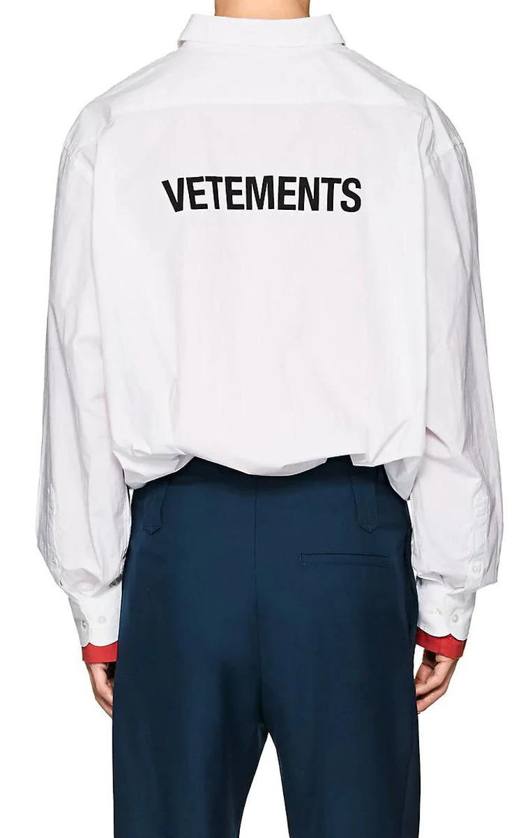 商品Vetements|Logo Cotton-Blend Poplin Oversized Shirt,价格¥2758,第3张图片详细描述