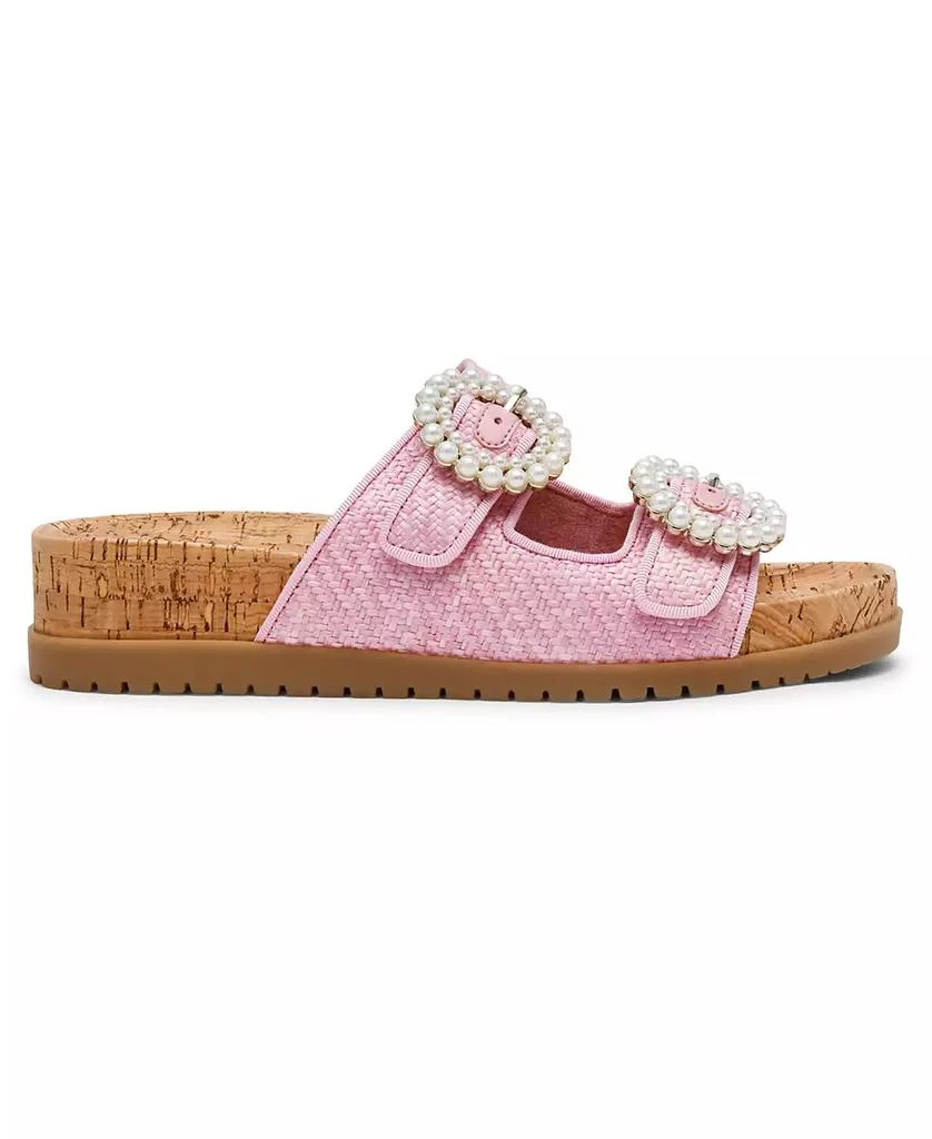 商品Anne Klein|Women's Happy Double Band Embellished Buckle Footbed Sandals,价格¥378,第2张图片详细描述